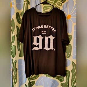SHEIN Black Tee That Says It Was Better In The 90s 5xl
